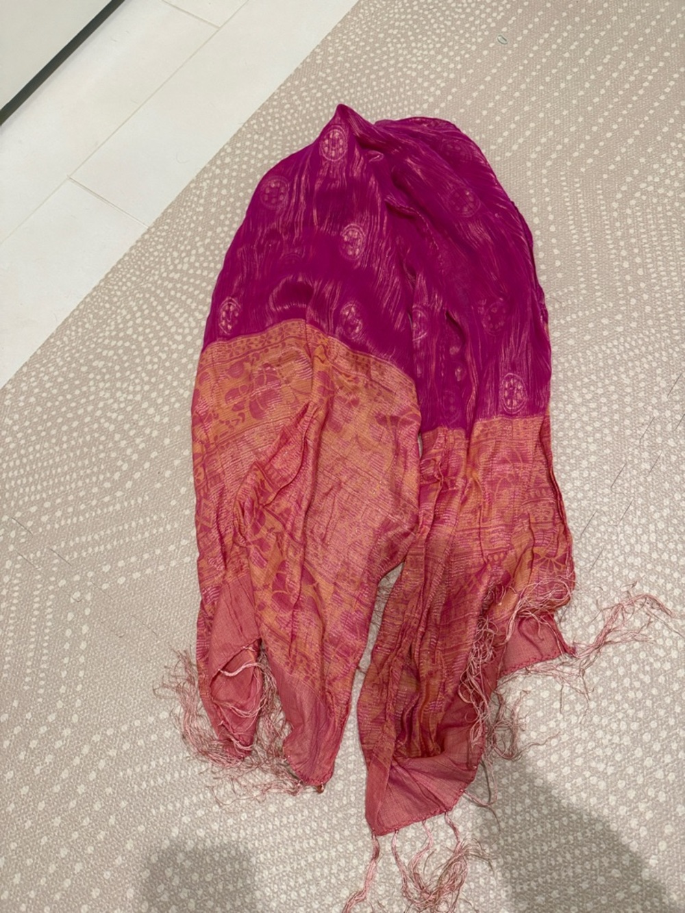 Luxurious Two-Tone Pink & Magenta Women's Scarf